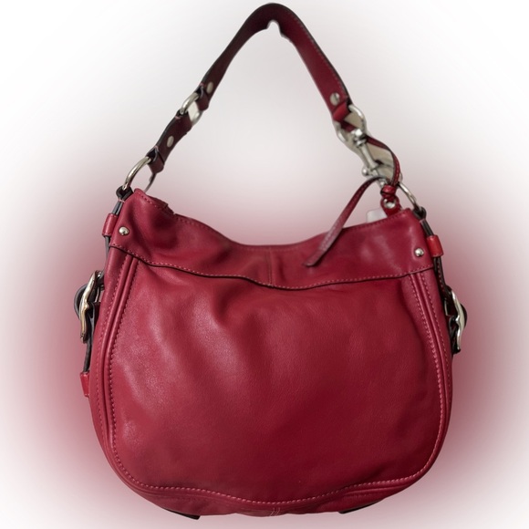 Coach Cherry Red Leather Shoulder Bag #F12071 - Picture 10 of 14